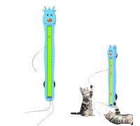 Genérico Auto Motion Flying Rope Cat Toy, Automatic Electric Wall Mounted Interactive Cat Toy for Indoor Cats, No Hands, Cats Lazy to Crazy Bring Adhesive Base for Walls, Doors (Blue)