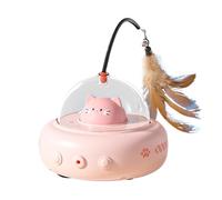 Genérico Automatic Cat Toy, Rotating Feather Toy, Interactive Motion-Activated Pet Exercise Game for Hunting and Chasing, USB-C Charging, 4.33x4.53x11.02 Inches, ABS, Electronic Components