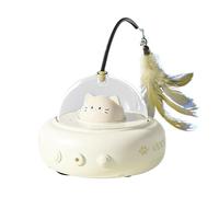Genérico Automatic Cat Toy, Rotating Feather Toy, Interactive Motion-Activated Pet Exercise Game for Hunting and Chasing, USB-C Charging, 4.33x4.53x11.02 Inches, ABS, Electronic Components