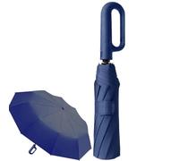 Genérico Automatic Folding Umbrella, UV Protection Windproof Compact Umbrella with Carabiner Handle, 41.34 inches Heavy Duty Travel Size Auto Open Close for Bag or Car Use