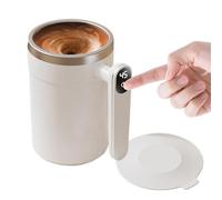 Genérico Automaticher Selbstmischender Kaffeebecher 400ml - USB Wiederaufladbarer Edelstahlbecher Mit LCD Thermometer, Rührfunktion Und Deckel, Ideal Für Tee, Milch, Picknick Und Kaltes Wetter