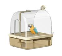 Genérico automático para periquito - 26cm PP baño de pájaros | Cuenca con percha 2 modos ducha parque infantil antimasticación en aviario interior viaje espectáculo cría
