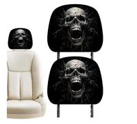 Genérico Automotive Seat Guard - Festive Skull Design Detail, Interior Fabric Upgrade, Practical Daily Driving Enhancement | Fun Family Commuting Gear, Head Support Wrap for Vacation Travel