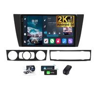 Genérico Autorradio 2DIN Android 14 para BMW Serie 3 E90 E91 E92 E93 2005-2013 con Bluetooth, navegación, Pantalla 2K de 9,5 Pulgadas, CarPlay, Android Auto, SWC, WiFi 4G, FM, RDS y cámara (2K M400S)