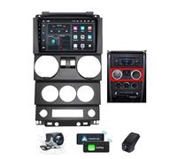 Genérico Autorradio Android 14 2 DIN para Jeep Wrangler 3 JK 2008-2010 Radio Carplay Wireless Android Auto 9.5 Pollici 2K Touch Screen Navigatore GPS/4G WiFi BT 5.0/FM RDS/Schermo con Camera(B,M100CP