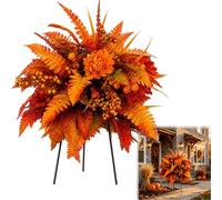 Genérico Autumn Harvest Floral Garden Stake Arrangement, Artificial Fall Flowers with Metal Stakes, Thanksgiving Outdoor Decorations for Yard,Patio and Porch Seasonal Decor