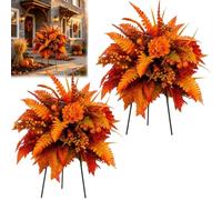 Genérico Autumn Harvest Floral Garden Stake Arrangement, Artificial Fall Flowers with Metal Stakes, Thanksgiving Outdoor Decorations for Yard,Patio and Porch Seasonal Decor