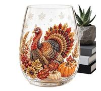 Generico Autumn Harvest Glassware - Heat-Resistant Whiskey & Water Glass | Cristal resistente al calor | 11,6 cm Anti-Tip Design | Seasonal Harvest Table Decor For Whiskey, Water
