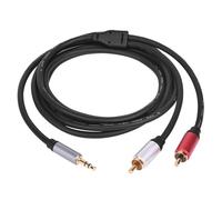 Genérico AUX 3.5mm Audio Cable - Universal Stereo Cord | 1.8m Length, 26AWG Tinned Copper Core, Mesh, Rubber + Metal Shell, High Fidelity Left Right Channels, Car Headphones