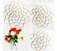 Genérico Auxiliaryn Stainless Steel Floral Grid Organizer, Plant Flowers Stem Grid Holder Insert, Reusable Flower Arrangement Holder, Flower Arranging Aid for Vases Bouquets (3Pcs-Gold - 4+5+6in)