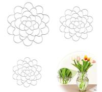 Genérico Auxiliaryn Stainless Steel Floral Grid Organizer - Reusable Stem Holder for Flowers, Vase Stems & Bouquets (Silver-Mix)