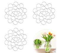 Genérico Auxiliaryn Stainless Steel Floral Grid Organizer - Reusable Stem Holder for Flowers, Vase Stems & Bouquets (Silver-4in)