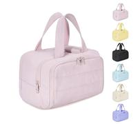 Genérico Avalon Travelfree Toiletry Bag, 4-In-1 Large Capacity Dry And Wet Separation Travel Organizer, Large Capacity Wide-Open Travel Cosmetic Bag (Light Pink)