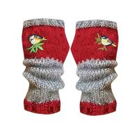Genérico Avian Gauntlet - Knit Mitt for Warming | Embroidered Winged Pattern with Open Tips, Thermal Yarn Fabric, Dexterous Hand Apparel for Commuting, Writing, Theatricals and Seasonal Office Tasks