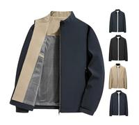 Genérico Aviation Men's Standing Collar Zipper Casual Jacket, Mens Bomber Jacket, Casual Windbreaker Coat with Pocket (Dark Green,XL)