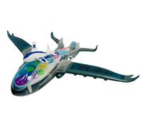 Generico Avión de juguete con luces, sonidos y movimiento misterio Bump & Go avión Super Jet juguete con movimiento con luces sonidos reales nave ovni música avión grande juguete luminoso (b)