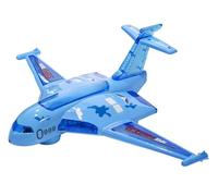 Generico Avión de juguete con luces sonidos y movimiento misterio Bump & Go avión Super Jet juguete con movimiento con luces sonidos reales nave ovni música avión grande juguete luminoso (a)