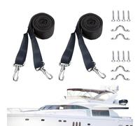 Genérico Awning Tie Down Kit - Nylon 28-60 Inch | Tie Down Straps | C Clamp Fixing Straps Kit | RV Marine Awning Roof Strap Set | Zinc Alloy Buckles Screw Mount For Yacht Canopy Outdoor Use