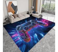 Genérico Azul Alfombra Lavable a máquina 120 x 180 cm, Controlador De Juego DinámicoAlfombra Antideslizante Resistente a Las Manchas, para salón, Dormitorio, Oficina y decoración del hoga