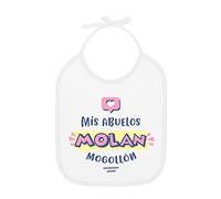 Genérico Babero Bebé Mis Abuelo Abuela Abuelos Molan Mogollón Ajustable Rosa Azul Niño Niña (Abuelos)
