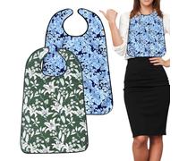 Genérico Baberos Para Adultos Hombre | 2 Unidades Baberos Impermeables Doble Capa para Comer - Protector de Ropa Lavable Reutilizable - Para Personas Mayores Durante Comidas Y Rehabilitación