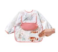 Genérico Baberos Usables De Manga Larga - Babero Impermeable Con Bolsillo De Almacenamiento Para Comer,Para Juegos De Y Alimentación Complementaria BLW