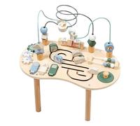 Genérico Baby Activity Table - 9 In 1 Wooden montesori Toy | Shape Sorter Bead Maze | t0ddlers Standing Educational Center, Play Weaning Interactive Toys, Early Learning Little Babies Boys Family