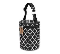 Genérico Babÿ Bottle Bag - Insulated Breastmilk Cooler Portable Thermal Tote | Round Bottle Storage Holder and Carrier | Hanging Handle for Strollers or Breast Pumps, Gray and Black Leak-Proof Design