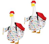 Genérico Back to School Porch Goose Outfits, Porch Goose Back To School Outfit, 4Pcs/Set Yard Gooses Statue Clothes for 23" Statue Patio Lawn Garden Decoration (2Pcs)