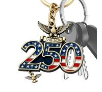 Genérico Backpack Keychain - 250th Patriotic Eagle Bag Charm | 2D American Flag Pendant Lightweight Decorative Keyring Accessory for Handbag, Tote, Phone, Travel, Office or Party Use