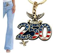Genérico Backpack Keychain - 250th Patriotic Eagle Bag Charm | 2D American Flag Pendant Lightweight Decorative Keyring Accessory for Handbag, Tote, Phone, Travel, Office or Party Use