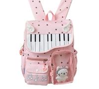 Genérico Backpack Piano - Bookbag with Decorative Pendant | Scene Backpack | Music Note Backpack Aesthetic Cute Large Capacity Comfortable Shoulder Straps Durable and Wear-Resistant