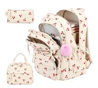 Genérico Backpack With Lunch Box, Cartoon School Bag, Kids Bookbag Set