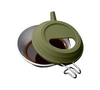 Genérico Backpacking Coffee Cup, Folding Handle Kettle, 4 Inches Stainless Steel Camping Mug with Silicone Lid, Outdoor Bowl with Heat-Resistant Grip, Travel Gear Compact Design Daily Supplies