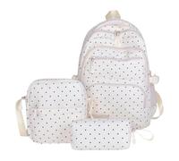 Genérico Backpacks for Girls, 3 Piece, Cute Dot Bookbag Pencil Box Kit | Kids Cartoon Backpack for Kindergarten,Preschool,Elementary,Primary,Middle,High,Back-to-School, Travel,Daily,Camping