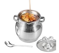 Genérico Bacon Grease Container-Stainless Steel Grease Pot With Strainer And Spatula,Kitchen Fat Keeper Jar | For Pantry Countertop Refrigerator Stove Oven Meal Prep Cooking Frying Baking