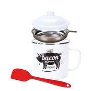 Generico Bacon Grease Container - Tarro de almacenamiento de 1200 ml con filtro y raspador | Large Fat Keeper For Home Countertop, Commercial Restaurant And Daily Party Use