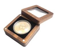Genérico Badge Display Box - Single Lapel Pin Holders, Clear Top Portable meddal Storage Cases, Wood Coin Jewelry Organizing Cabinets, Multi Color Velvet Lining - For Birthday Christmas Collectibles
