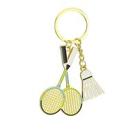 Genérico Badminton Key Ring - Metal Badminton Pendant Keychain, Novelty Keys Holder for Sports Enthusiasts | Stylish Key Organizer for Work, Business Trips, and Daily Use