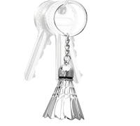 Genérico Badminton Key Ring - Sports-Themed Metal Keychain in Badmintons Shape, Novelty Key Holder | Gift and Accessory for Badminton Players, Office, Travel, and Everyday Carry