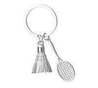 Genérico Badminton Key Ring - Sports-Themed Metal Keychain in Badmintons Shape, Novelty Key Holder | Gift and Accessory for Badminton Players, Office, Travel, and Everyday Carry