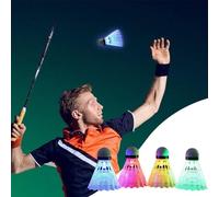 Genérico Badminton Shuttlecocks | 4pcs Las lanzaderas Nivel de Noche de Nylon LED Chave de Nylon Chave a la Lanzadera Colorida Iluminación Oscuro para Práctica