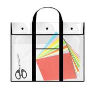 Genérico Bag Carrier | Clear Bag Large Organizer | Organizer with Handle & Accessories Pocket, PVC Artwork Container and Organization with Transparent Design, Reinforced Sewing, and Nylon, Negro