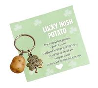 Genérico Bag Charm | 8x8x0.1cm Good Luck Potato Keyring Souvenir,Effortless Keychains For Backpacks With Blessing Card - For Women Men Bag Wallet Schoolbag Handbag Backpack Decoration