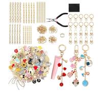 Genérico Bag Charm Kit - Keychain making kit, Key Chain Supplies for Kids, 325-Piece Jewelry Making Crafts or Kids Teens Adults Birthday Party Home School Classroom, key chain supplies for kid