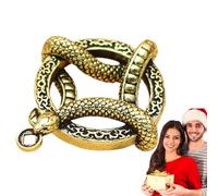 Genérico Bag Charm Snake, Gothic Snake Bracelet Charm Ring Design, Brass Keychain Pendant for Women Men, Goth Accessories for Purse Backpack Keys, Handmade Snakes Jewelry Gift Idea, 4.05x3.45cm