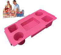 Genérico Bag Top Cup Phone Holder, Beach Food Serving Tray, EVA Sandproof Wear-Resistant Divider Cup Stand for Outdoor, Restaurant, Home, Camping, Pool, Picnic, and Travel, 46x24x9cm