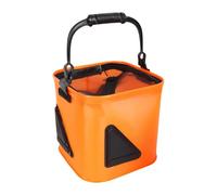 Genérico Bait Bucket, Wider Handle Foldable Fishing Bucket Organizer, Multi-Functional Outdoor Accessory, 10.24x10.24x9.45 Inches, Ideal for Transport, Kayaks, Car, Beach, Boat, Bank, Trips