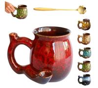 Genérico Bake Coffee Mug with Ergonomic Handle, Novelty Ceramic Glazed Pot Shaped Cup, Unique Multi-Purpose Ceramic Cup, for Hot Cold Drinks Milk Water Juice Latte Tea Beer Whiskey
