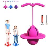 Genérico Balance Jumping Ball, Pogo Jumper with Handle and Pump for Beginners & Adults, Fun Challenge Indoor Outdoor Bounce Toys, Perfect for Balance, Coordination and Fitness (Pink)